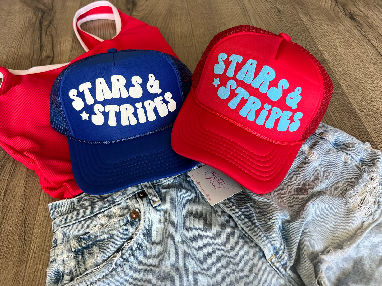 Stars and Stripes 4th of July Trucker Hat