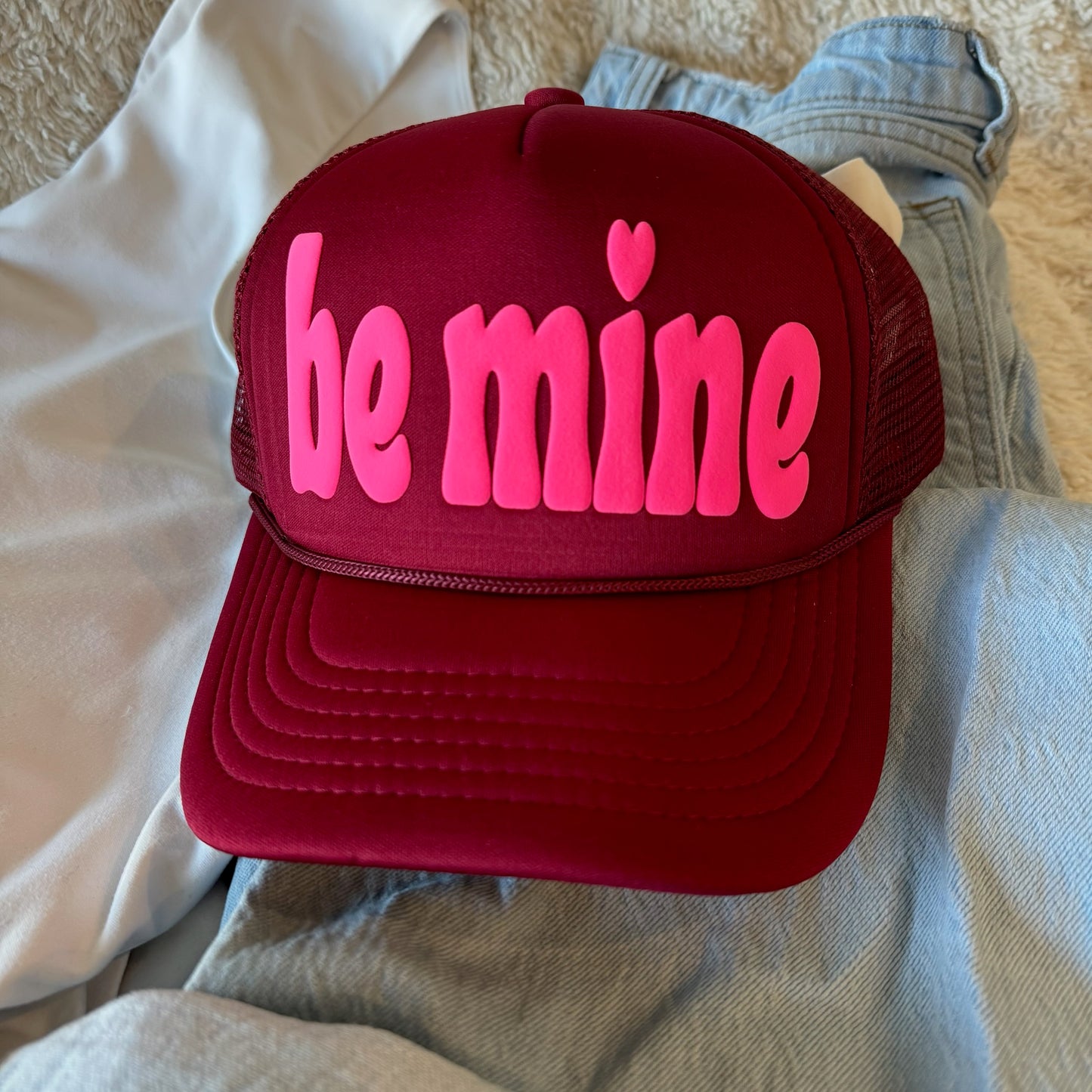 Be Mine Burgundy Valentine's Day Hat