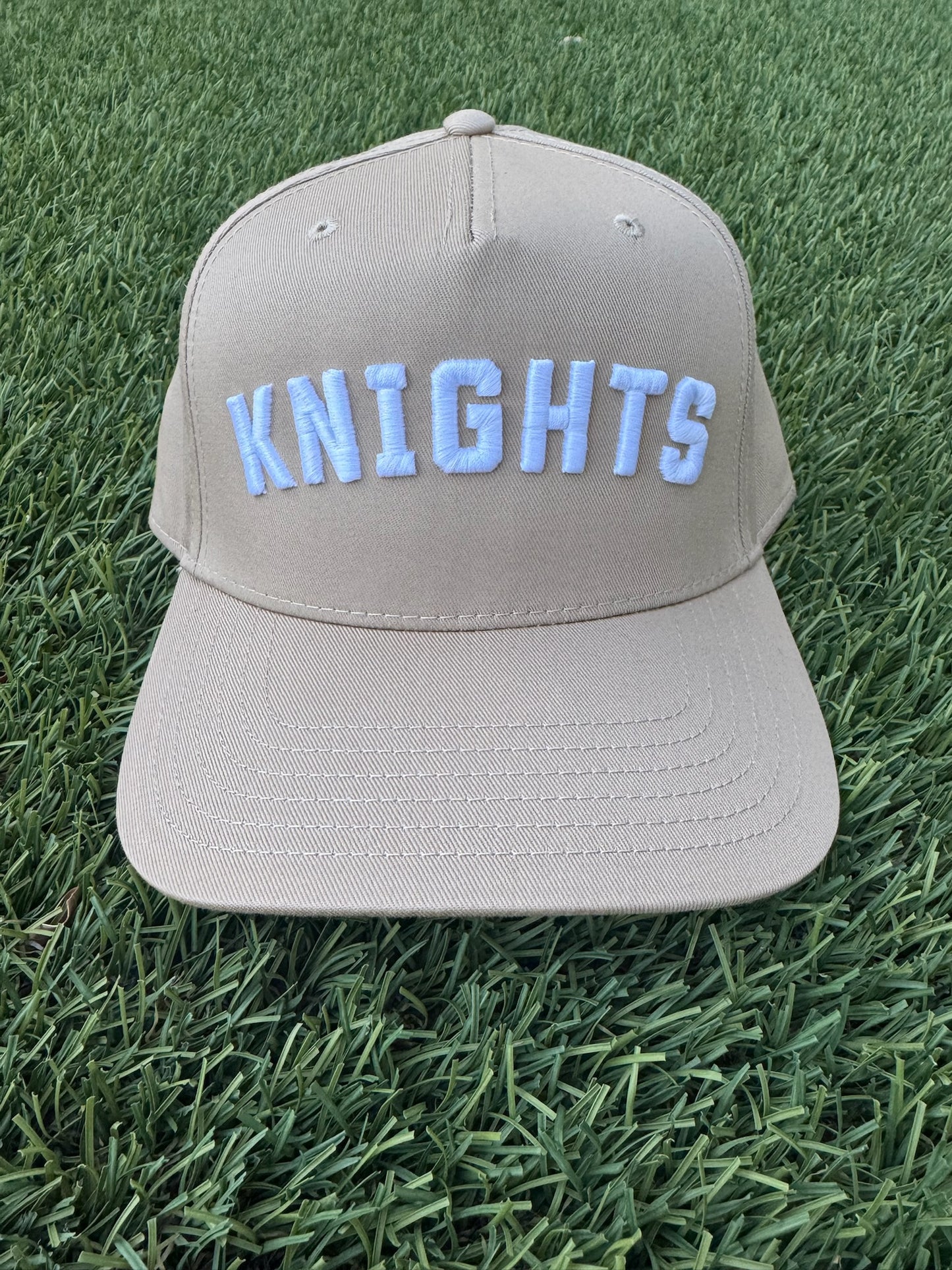 Khaki Knights Embroidered Canvas Baseball Hat