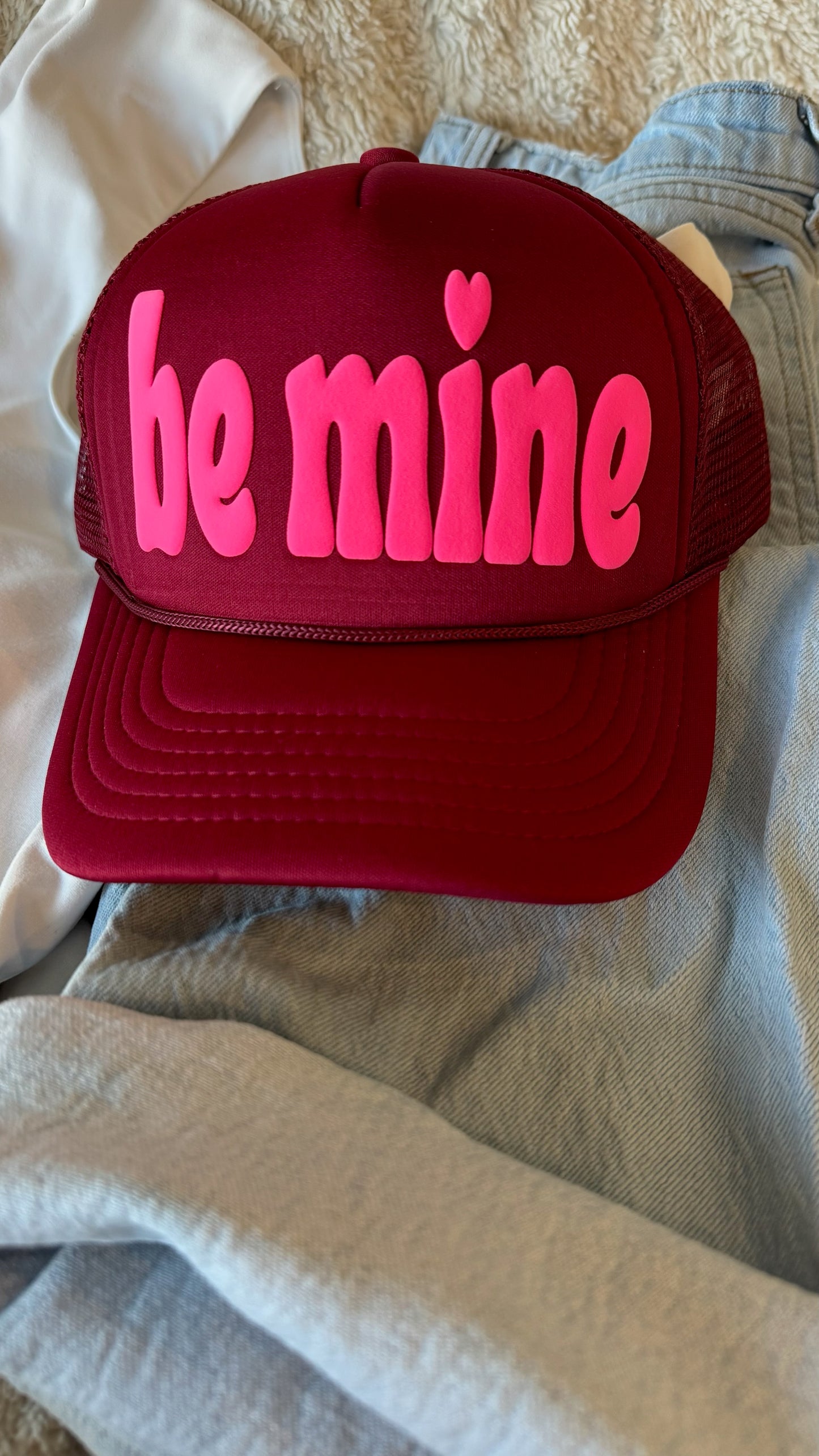 Be Mine Burgundy Valentine's Day Hat