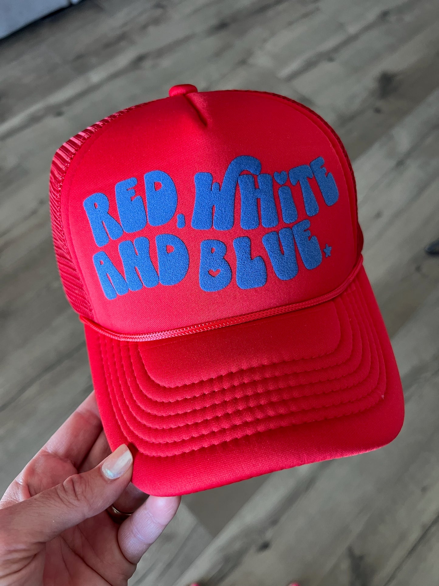 Red, White, and Blue 4th of July Trucker Hat