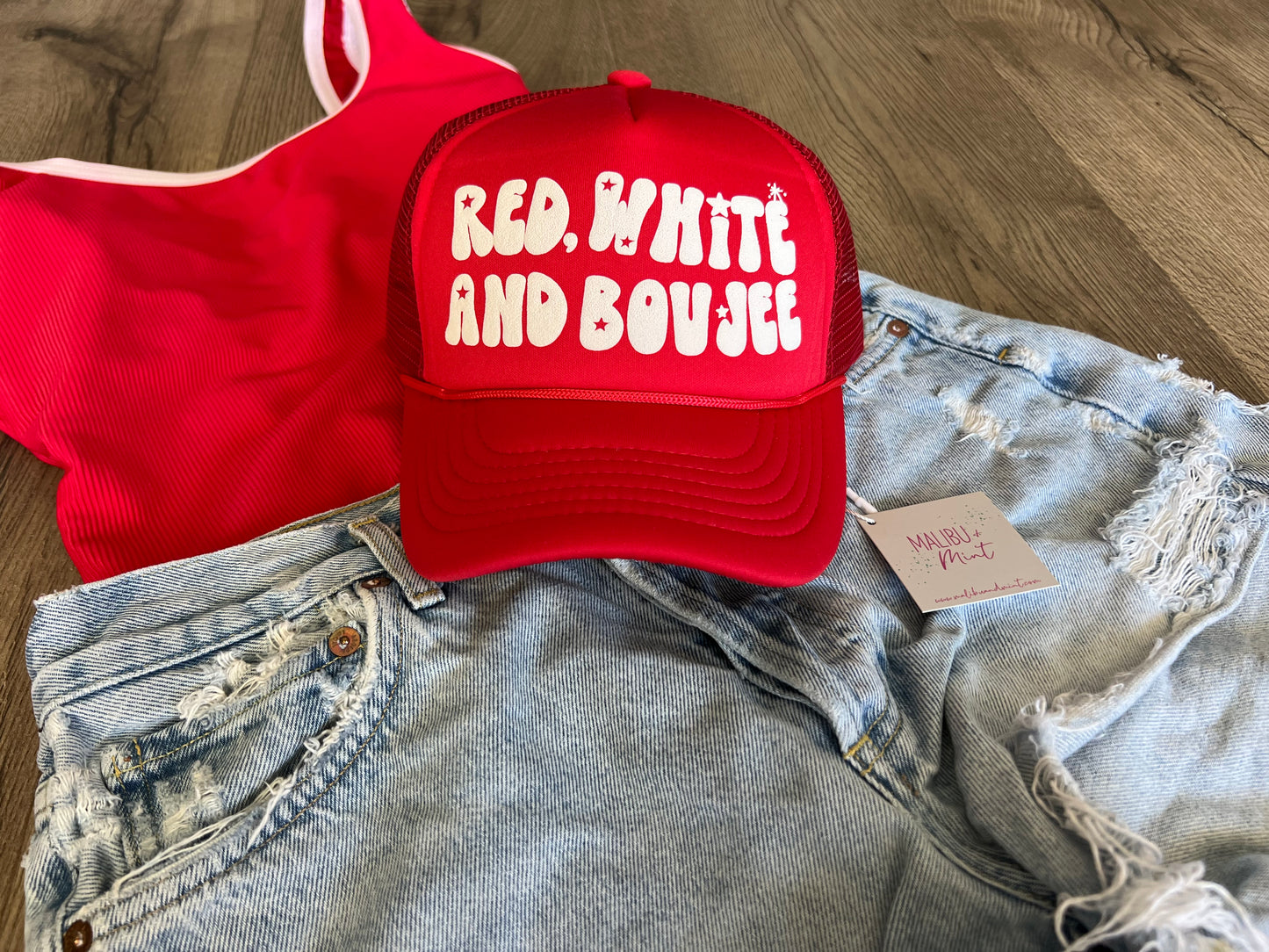 Red, White, and Boujee 4th of July Trucker Hat