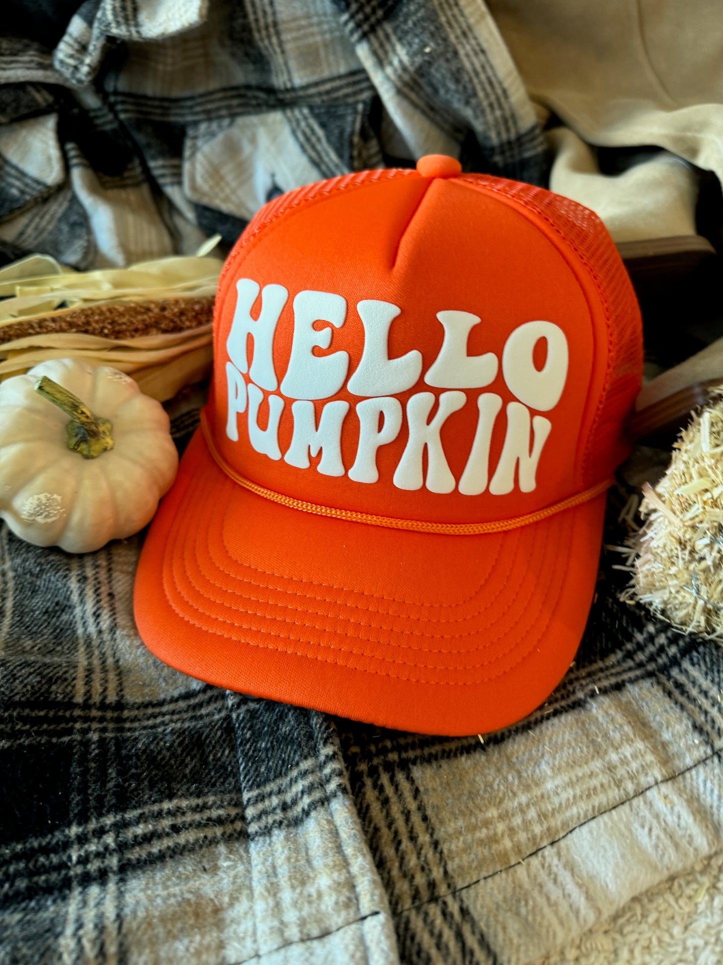 Hello Pumpkin Trucker Hat