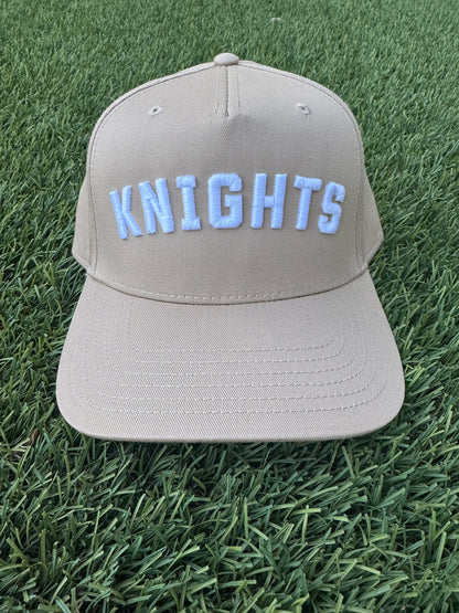 Khaki Knights Embroidered Canvas Baseball Hat