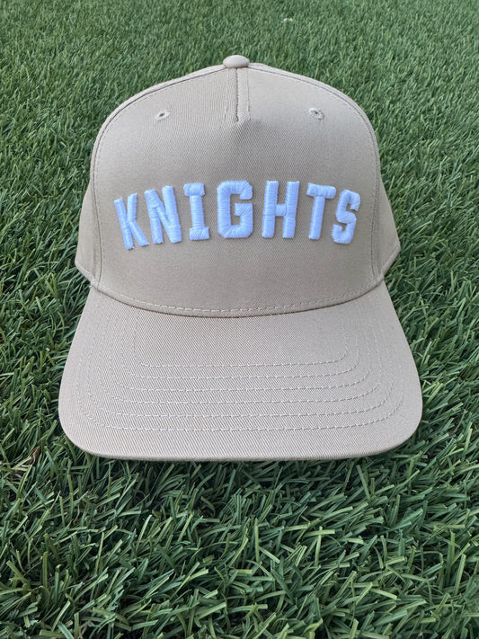 Khaki Knights Embroidered Canvas Baseball Hat