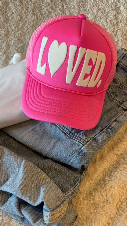 LOVED. Neon Pink Valentine's Day Hat