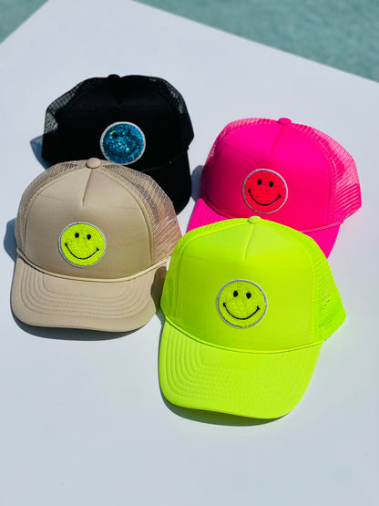 Black Smiley Face Hat