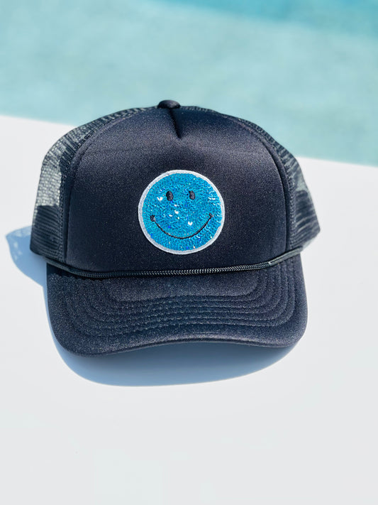 Black Smiley Face Hat