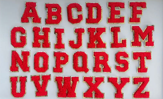 Red A-Z Letter Patches