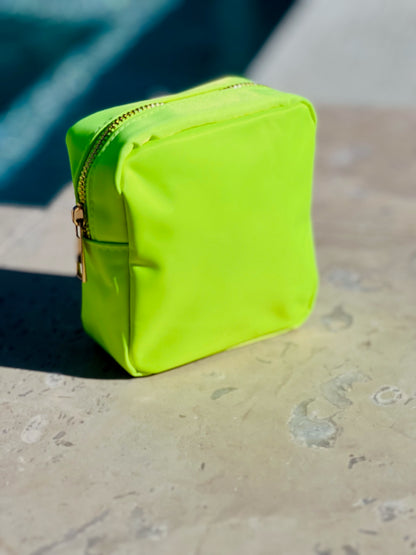 Neon Lemon Lime Small Multi-Functional Pouch