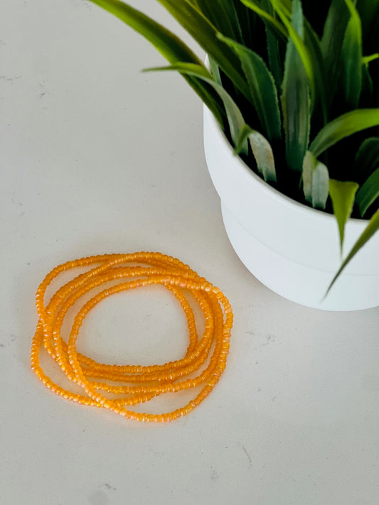 Pink and orange colada clay bead bracelet