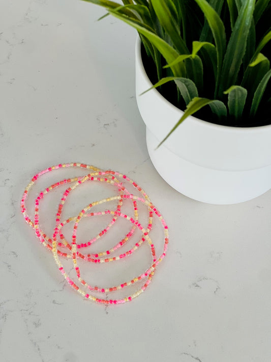 Pink Sunshine Beaded Bracelet (Individual)