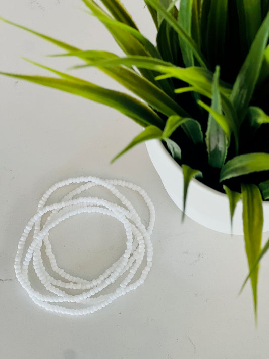 White Coconut Beaded Bracelet (Individual)