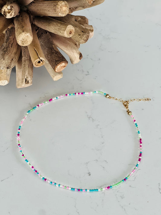 Cotton Candy Confetti Beaded Necklace (Individual)