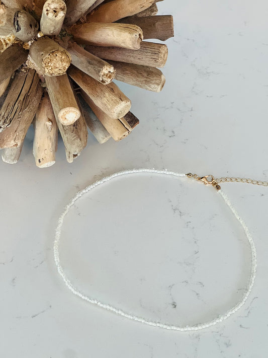 White Sand Beaded Necklace (Individual)