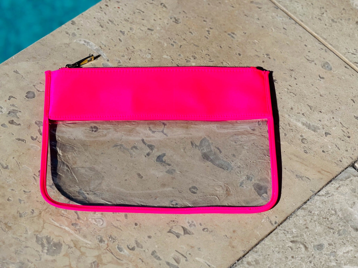 Hot Pink Clear Flat Pouch