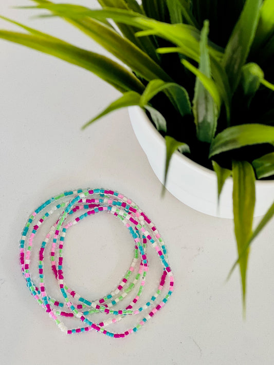 Cotton Candy Confetti Beaded Bracelet (Individual)