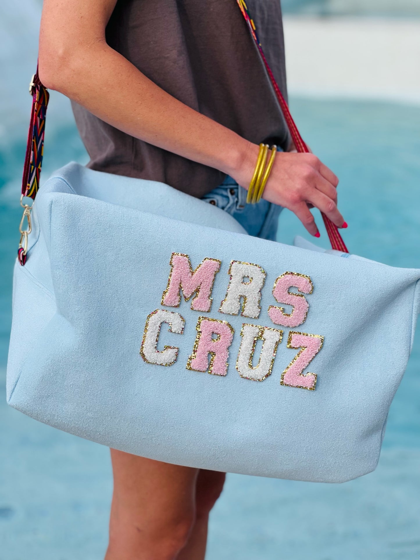 Light Blue Terry Cloth Tote