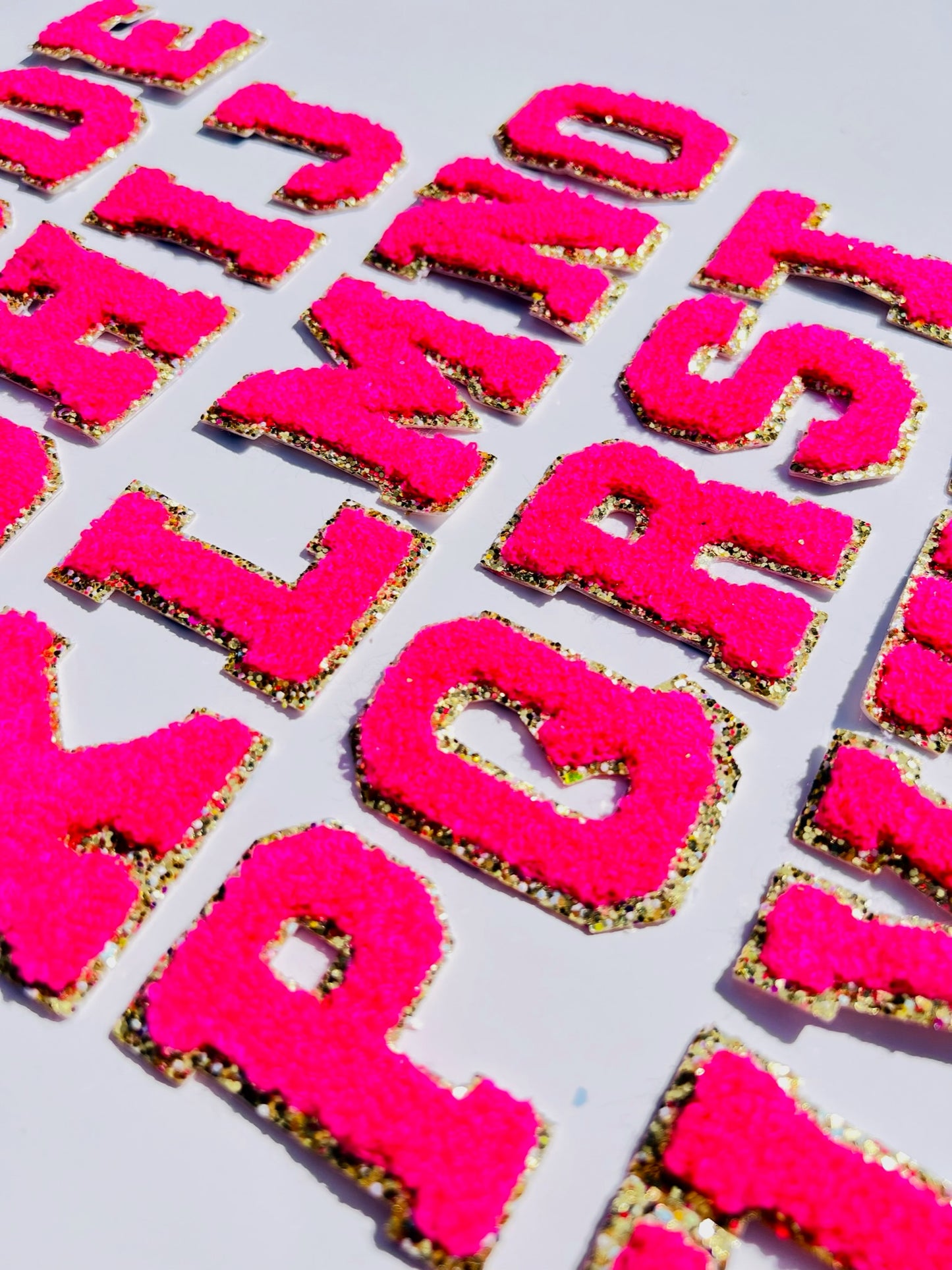 Hot Pink A-Z Letter Patches