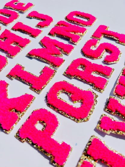 Hot Pink A-Z Letter Patches