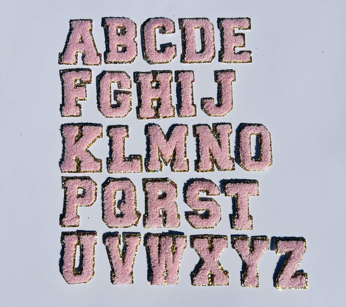 Light Pink A-Z Letter Patches