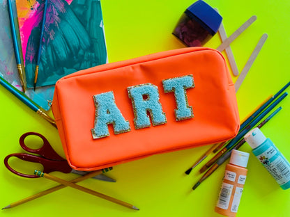 Neon Orange Large Multi-Functional Pouch