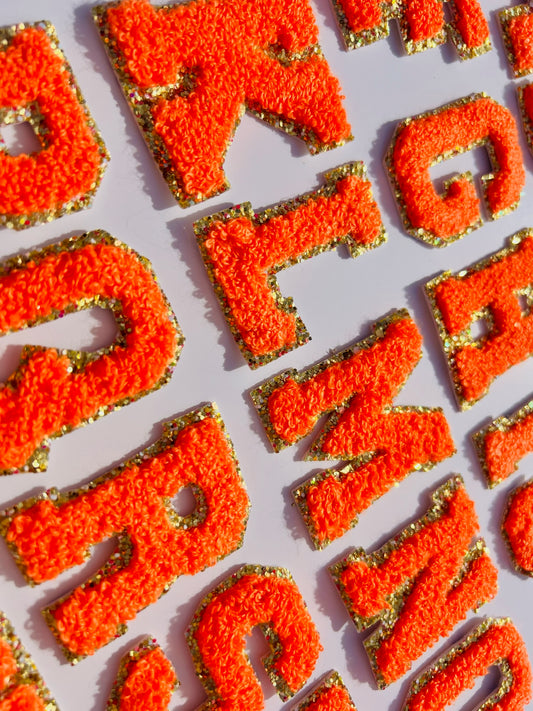 Neon Orange A-Z Letter Patches